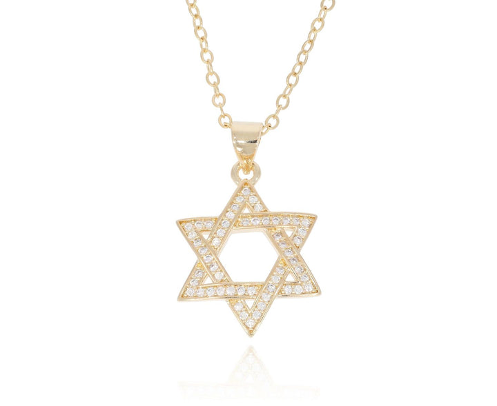 Star of david | שרשרת פליז מצופה זהב