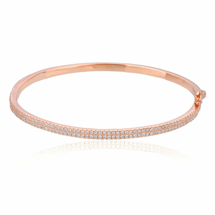 Rose Gold three strips | צמיד קשיח 3 שורות לאישה