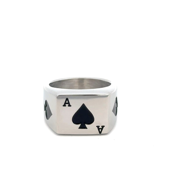 Spades | טבעת חותם אס עלה שחור