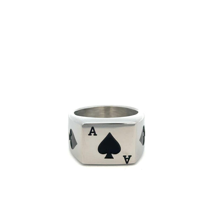 Spades | טבעת חותם אס עלה שחור