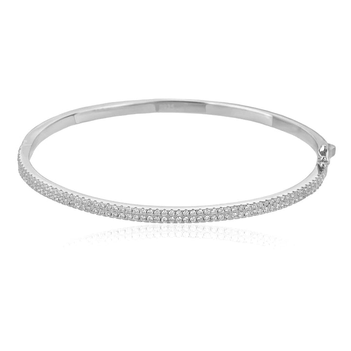 Silver two strips | צמיד קשיח 2 שורות לאישה